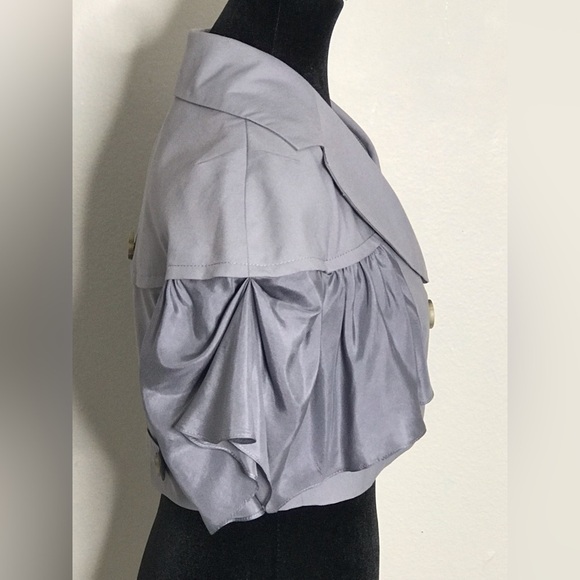 🌞Bebe Short Silk Sleeve Gray Jacket Top 4 - Picture 5 of 15